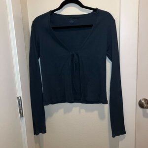 Brandy Melville Tie-front Cardigan in Navy